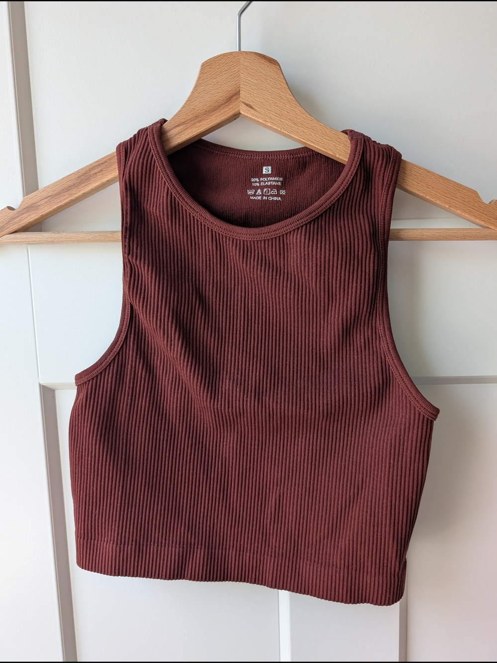 Source Unknown Ribbed Crop Tank - Deep Brown
